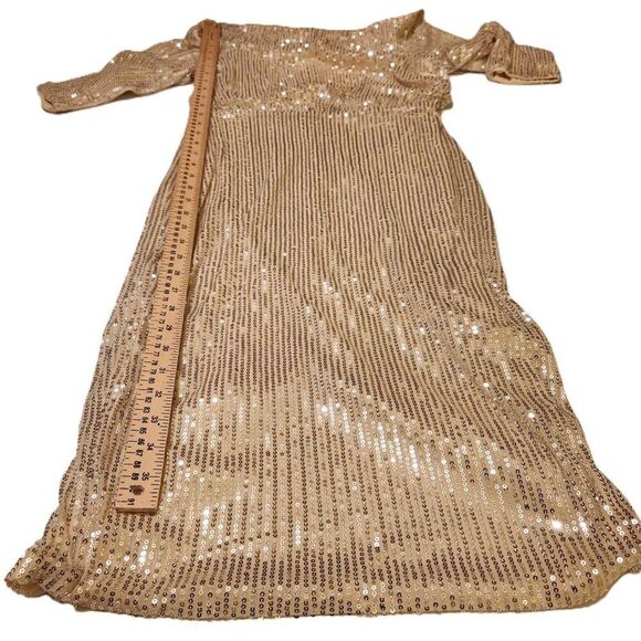 Shein sequins dress Women's medium Off-shoulder Back slit Midi Party Date night - Picture 7 of 15